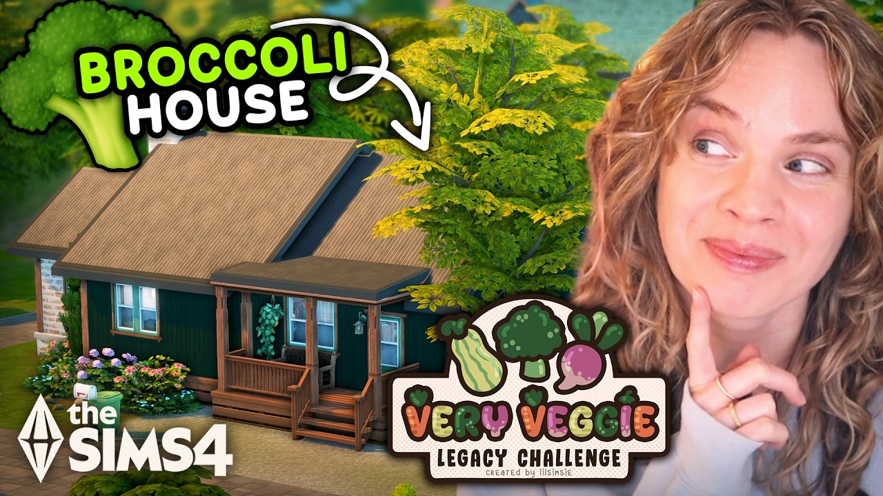 I built a house for the *broccoli* gen of the VERY VEGGIE CHALLENGE in The Sims 4
