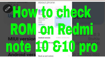 How to check ROM on Redmi note 10 &10 pro