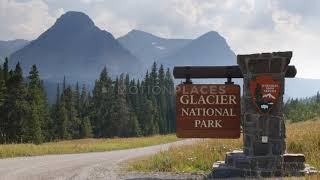 Glacier National Park Sign Stock Footage