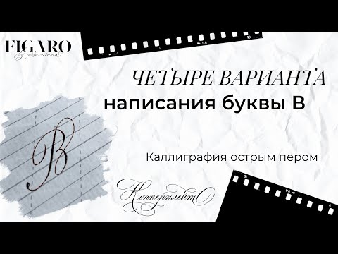 Как написать букву В в четырех вариантах Каллиграфия острым пером 