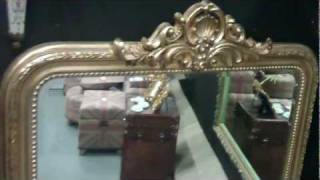 gold large ornate framed mirror