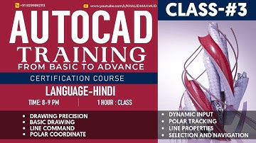 ONLINE AUTOCAD CLASS-3 | Line Command Ortho mode coordinate | AutoCAD Setting | Polar, Coordinate...