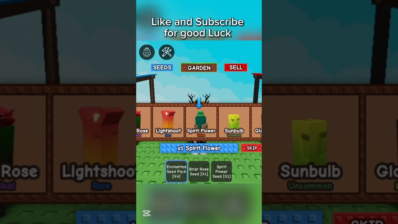 Hatching Spirit Flower Seed in Grow a Garden. 