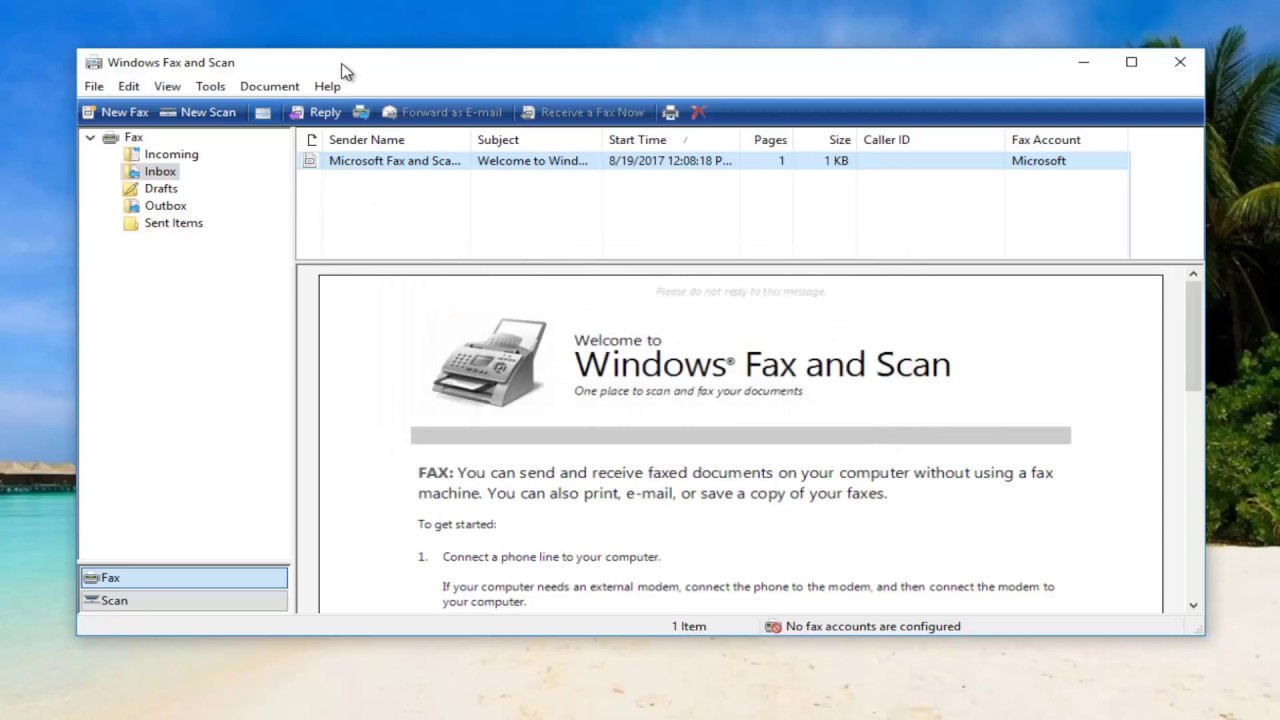 windows fax and scan windows 10