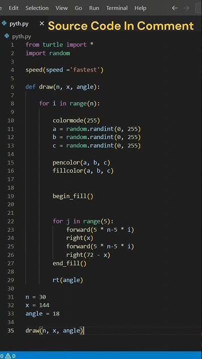 Simple Python Code to Draw Colourful Star #shorts #python #coding # ...