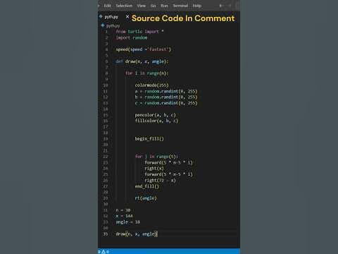 Simple Python Code to Draw Colourful Star #shorts #python #coding # ...
