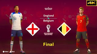 FIFA 23 | ENGLAND vs. BELGIUM | BELLINGHAM vs. DE BRUYNE | FIFA WORLD CUP FINAL | [4K]