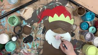 Christmas Elf Pug Door Hanger Cutout