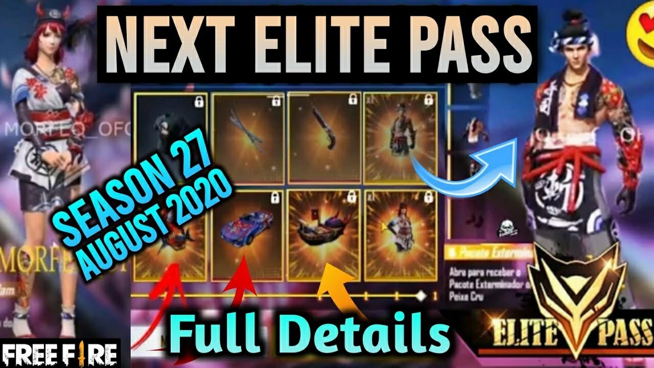 FREE FIRE AUGUST ELITE PASS 2020FULL REVIEW SEASON 27ELITE PASS BUNDLE