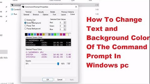 How To Change Text and Background Color Of The Command Prompt In Windows PC