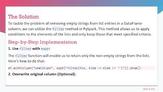 Efficiently Remove Empty Strings from List in DataFrame Column using PySpark