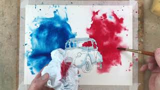 How to paint creative background in watercolour