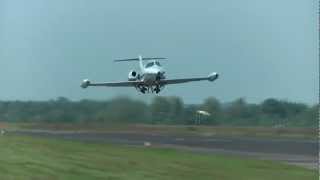 Learjet 24-D, take off in Strausberg