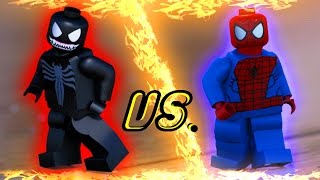 Lego Spiderman Vs. Venom Superhero Dance Battle - In Real Life