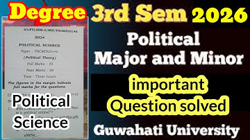 BA 3rd Semester Political Science Chapter 1 Common Questions Answer Final Exam 2024 Assamese Medium