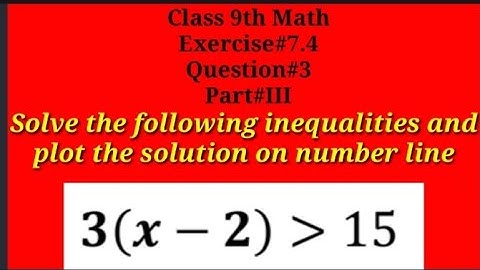 Solve the following inequalities and plot the solution on number line || Qazi Math Academy