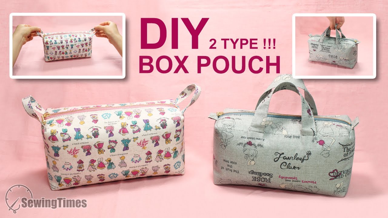 DIY EASY BOX POUCH - 2 TYPE | Makeup Bag Travel Toiletry bag Tutorial [sewingtimes]