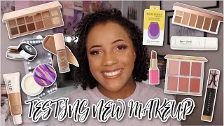 TESTING NEW DRUGSTORE \& HIGH END MAKEUP | COLOURPOP, PATRICK TA, ABH, TARTE, FENTY BEAUTY \& MORE