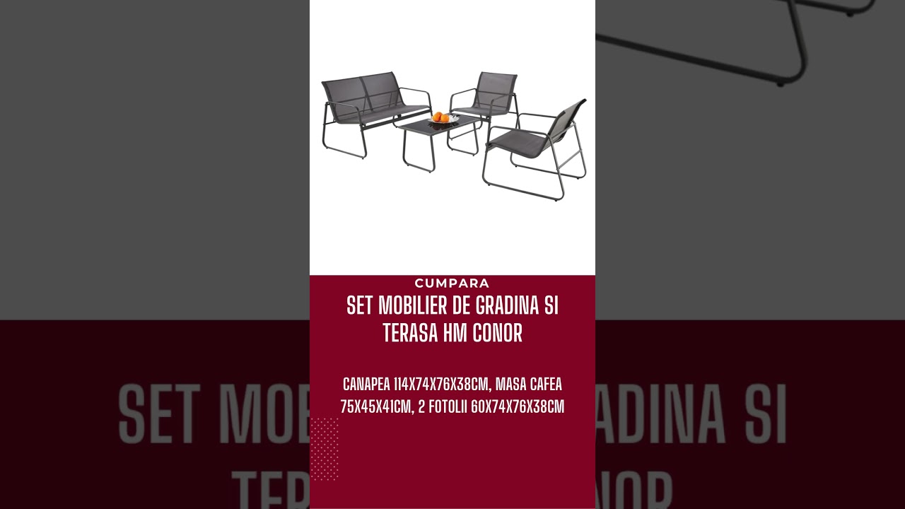 Set mobilier de gradina si terasa HM Conor, 4 persoane si Scaun pentru terasa HRC 599, 100kg