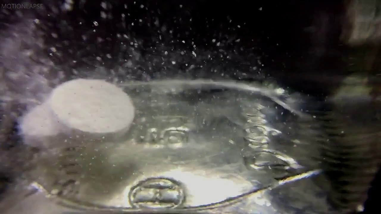 Watch till the end, Disprin tablets dissolving in water with sound on