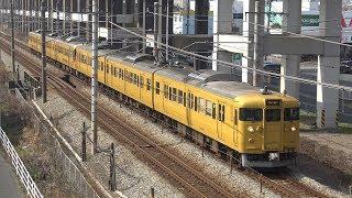 【4K】JR山陽本線　普通列車115系電車　ｵｶD-20編成+ｵｶD-11編成