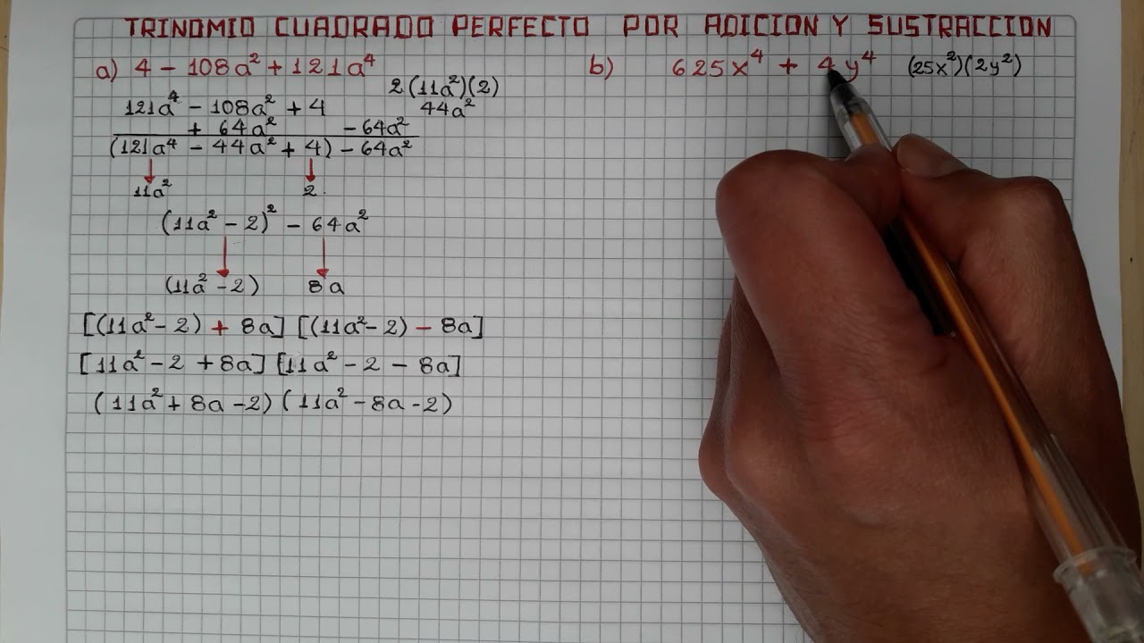 FACTORIZACION (TRINOMIO CUADRADO PERFECTO POR ADICION Y SUSTRACCION)