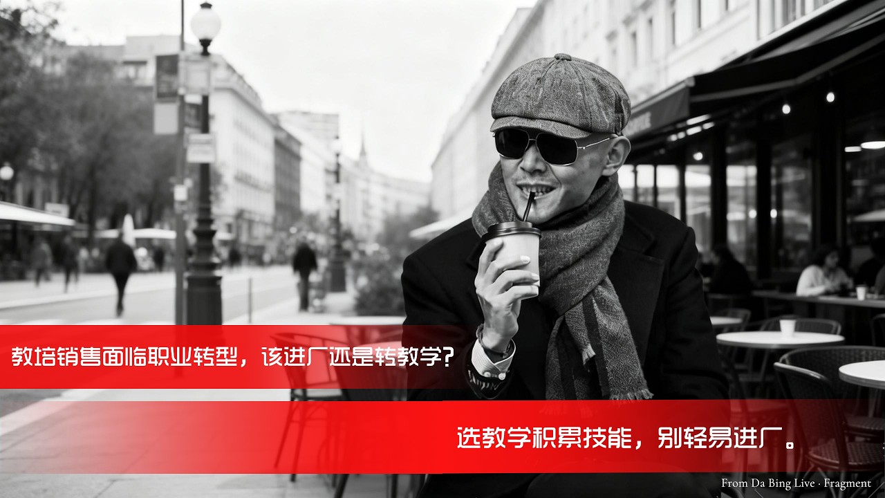 教培销售面临职业转型，该进厂还是转教学？大冰：选教学积累技能，别轻易进厂。