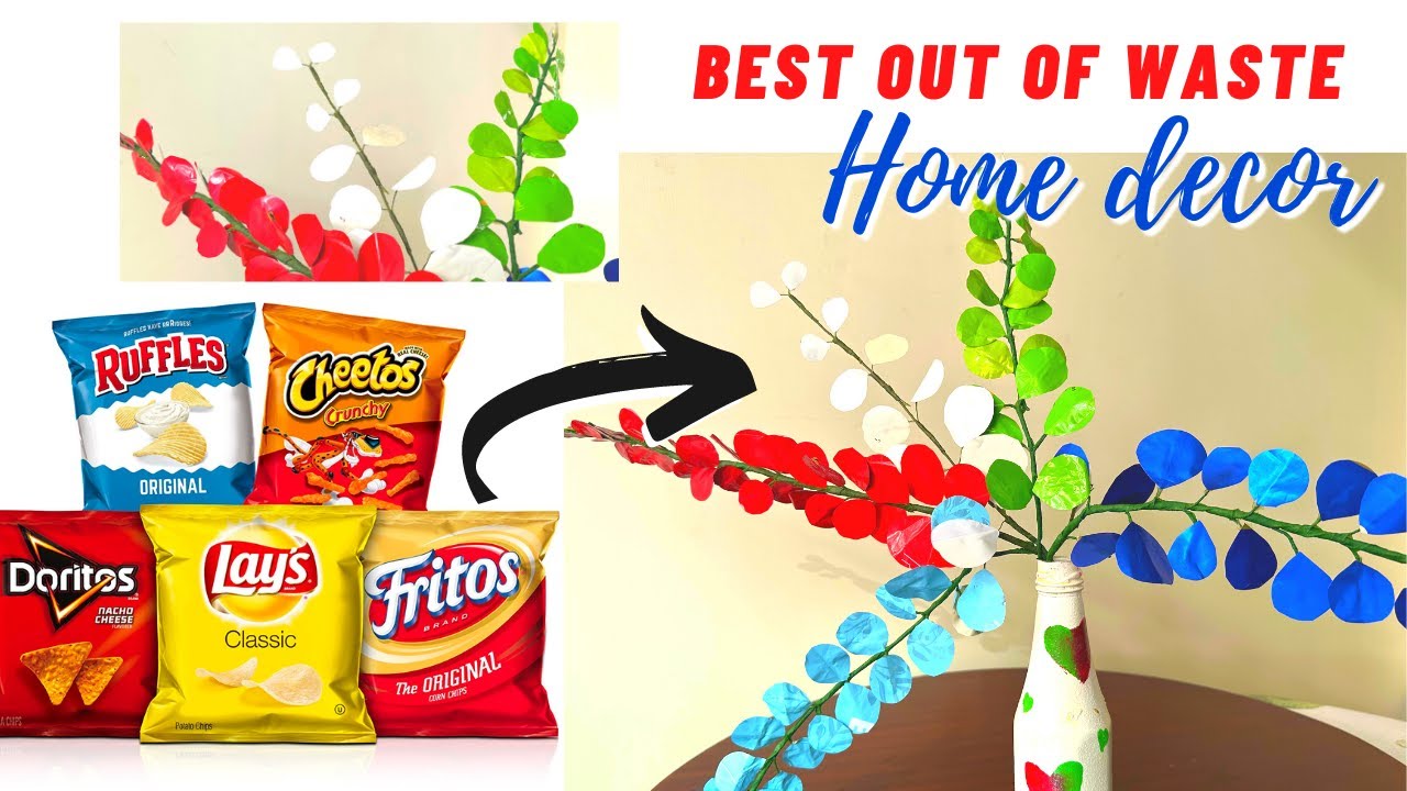 DIY Best Out Of Waste Plastic Wrapper Reuse Idea Simple Home Decor