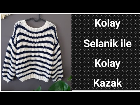 KOLAY SELANİK İKE KOLAY KAZAK😊  #knitting #knittingaddict #knittingdesign #knittingpattern #şişörgü