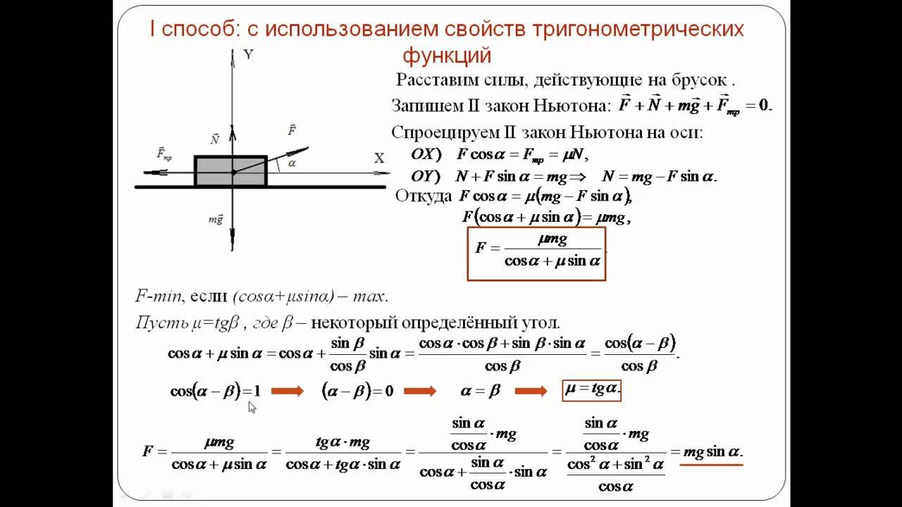 Динамика примеры решения задач