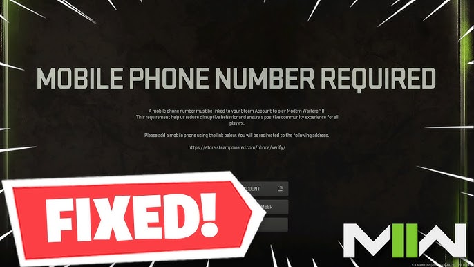 Warzone 2 and Modern Warfare 2 Steam phone number bug fix