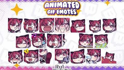 Animated vtuber bulk emotes by Ruiproduction