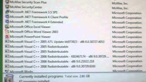 How to uninstall software on a Windows Vista Computer