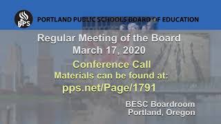 2020-03-17 Regular Meeting of the Board of Education