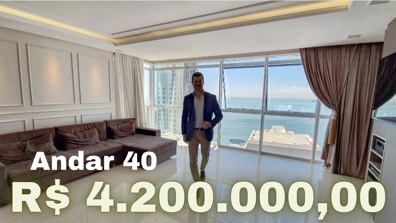 Alameda Jardins em Balneário Camboriú, Apartamento amplo mobiliado com vista para o mar. R$ 4,2 M