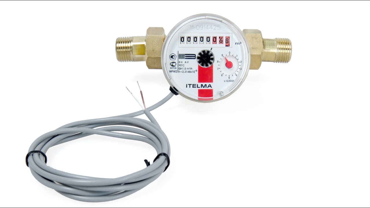 Счетчик горячей воды \"ИТЭЛМА\" 80 мм с обратным клапаном - YouTube