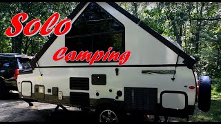 Rockwood A-Frame Camper Pop-up A122SESP setting up. Aliner. Foldable trailer
