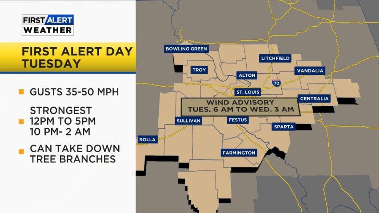 First Alert Weather Day Tuesday For Strong Winds - YouTube