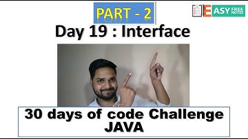 Day 19 : Interface Part 2, 30 days of code Challenge(Hackerrank) in JAVA