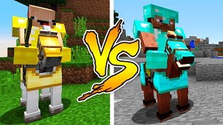 Minecraft - Noob Vs Pro D Or Diamond Horse Battle In Minecraft