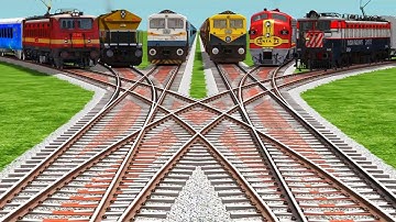 Railways Tracks 🧯 Indian Express Diesel ⛽️ Engine || At On Bye Full Speed Animated 