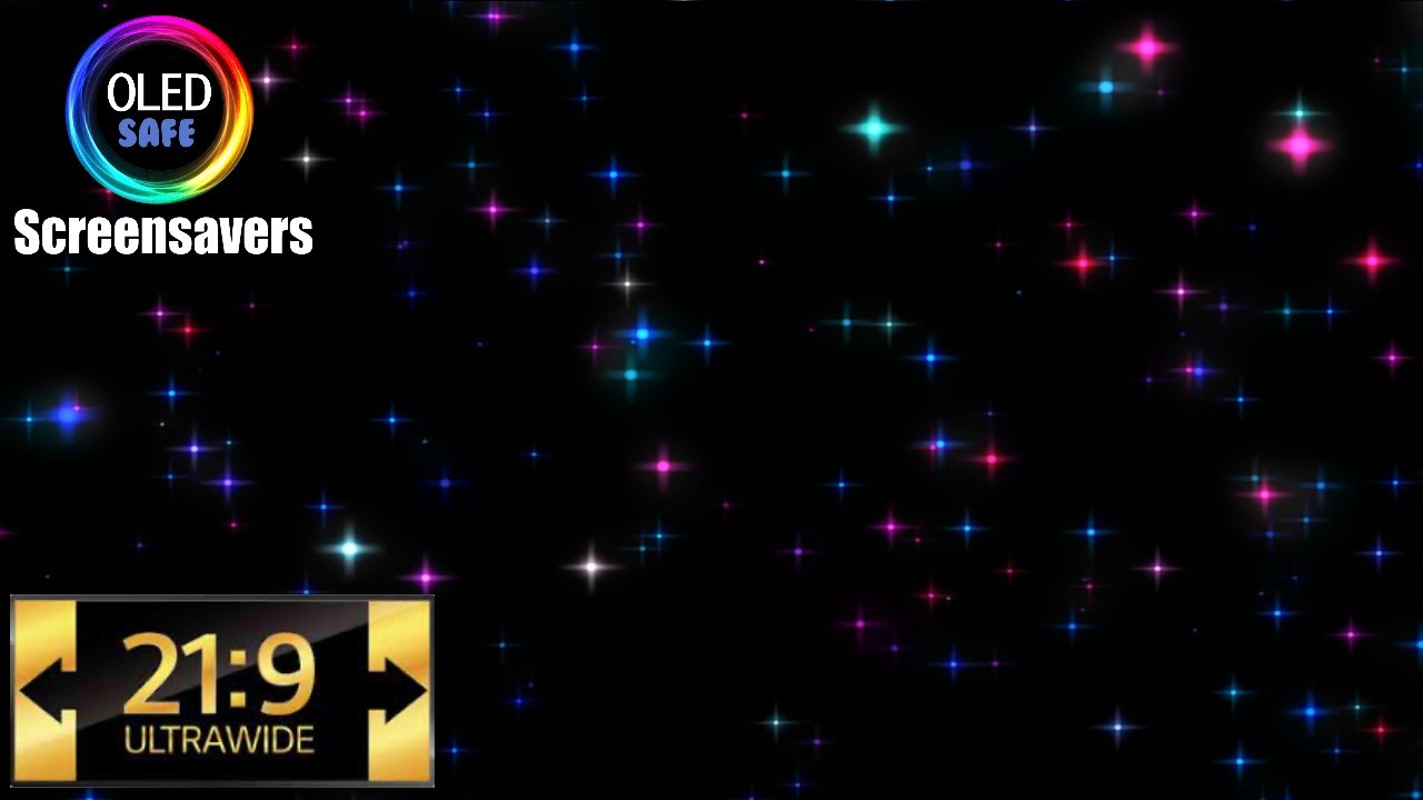 21:9 Ultrawide Colorful Starfield Screensaver - 10 Hours - 4K - OLED Safe