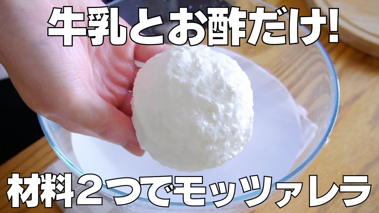 【材料2つ】牛乳とお酢だけ!モッツァレラチーズ作り方! / 【syun cooking】 - YouTube