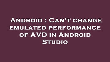 Android : Can
