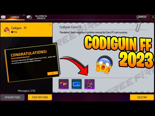 VAZOU! RESGATE GRÁTIS CODIGUIN GROZA EVOLUTIVA! COMO RESGATAR NOVO CODIGO INFINITO  2023 FREE FIRE ff 