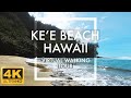 [4K] Ke'e Beach, Kauai Hawaii | Virtual Walking Tour | Relaxing Travel Simulator