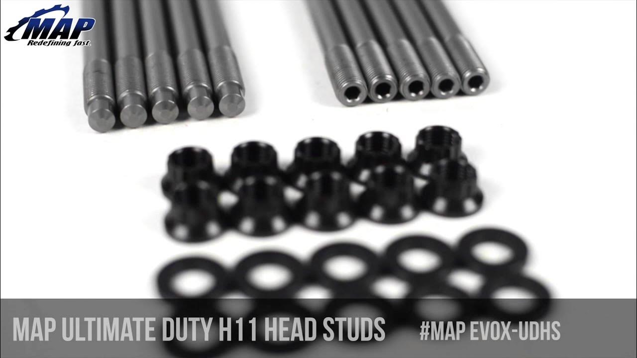 MAP Ultimate Duty H11 Head Studs Mitsubishi Evolution X YouTube