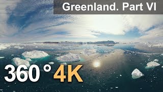360°, Айсберги Гренландии. Часть 6. 4К видео с воздуха