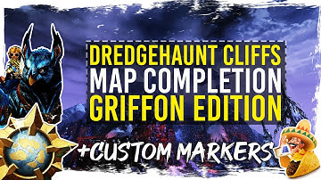 Guild Wars 2 - Dredgehaunt Cliffs Map Completion with Custom Markers
