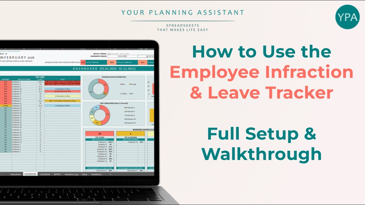 Employee Infraction Example Employee Infraction & Leave Tracker Excel Tutorial | Full HR System ...